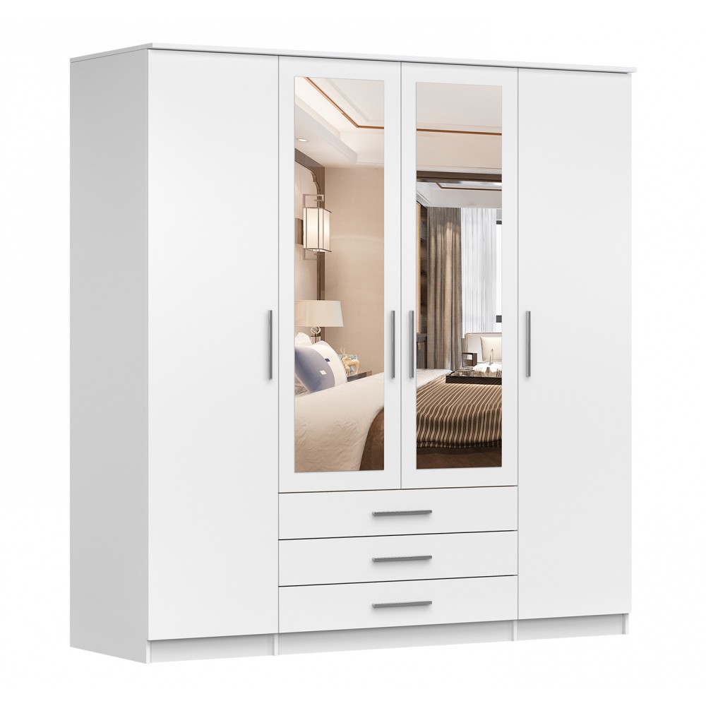 4-durvju skapis SZANDAL 4D 200 cm Balts