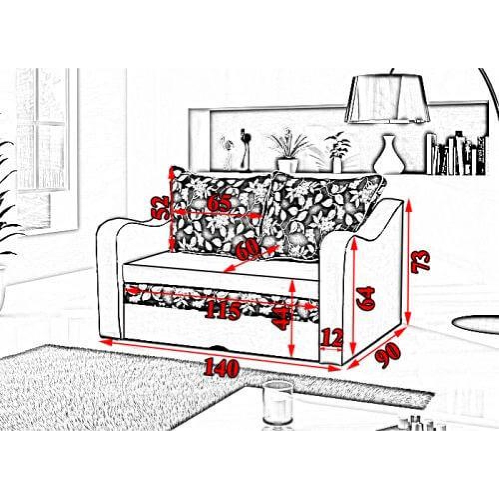 Dīvāns Samba 140x90 cm - Image 2