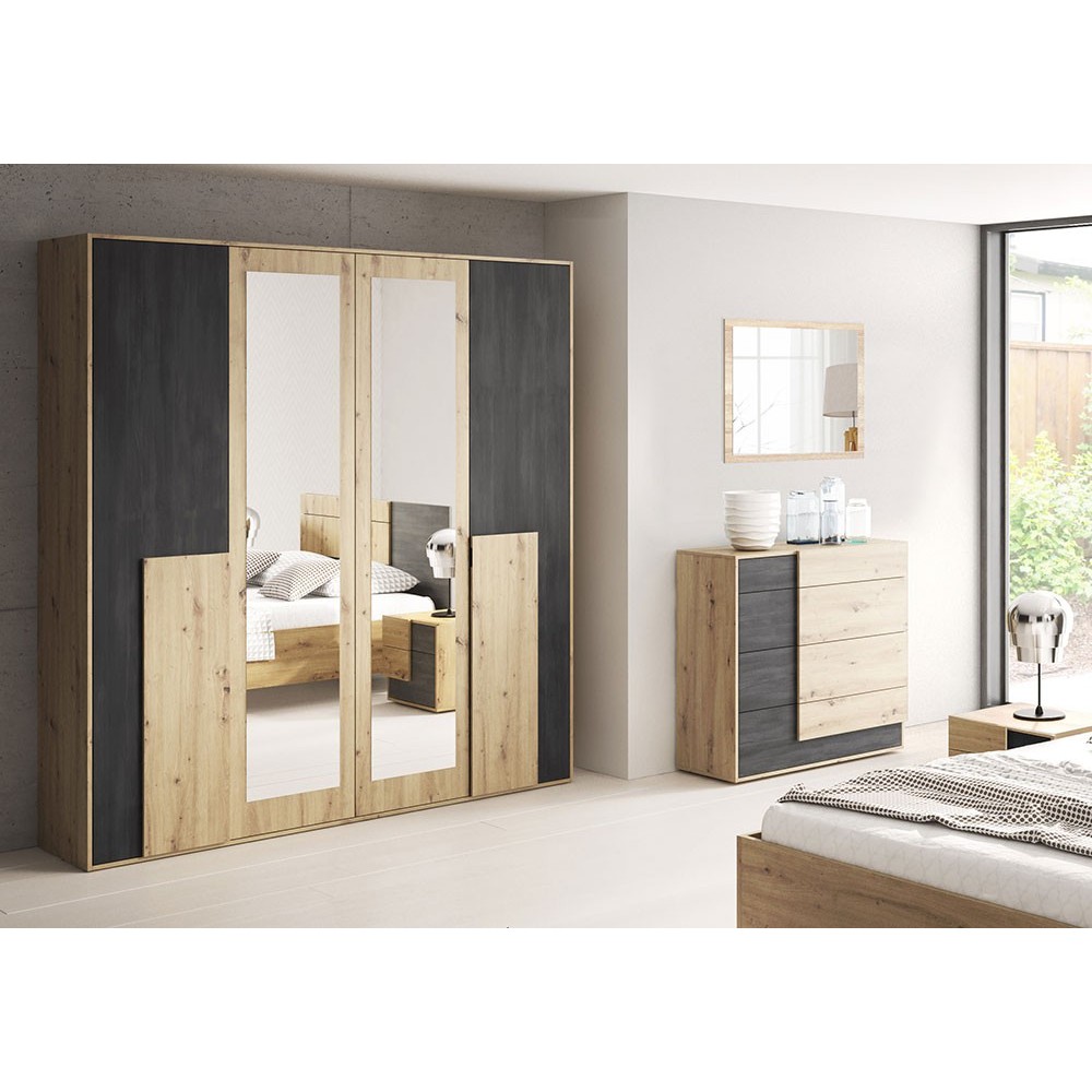 BAFRA skapis 200 cm Artisan/Norvēģijas priede - Image 2