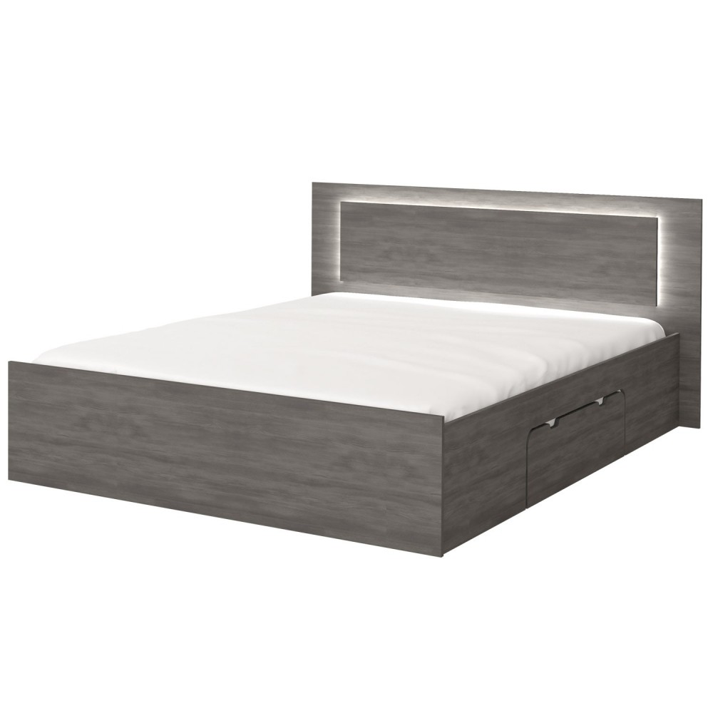 Gulta ar veļas kasti 160/200 - FABIO Norvēģijas melnā priede