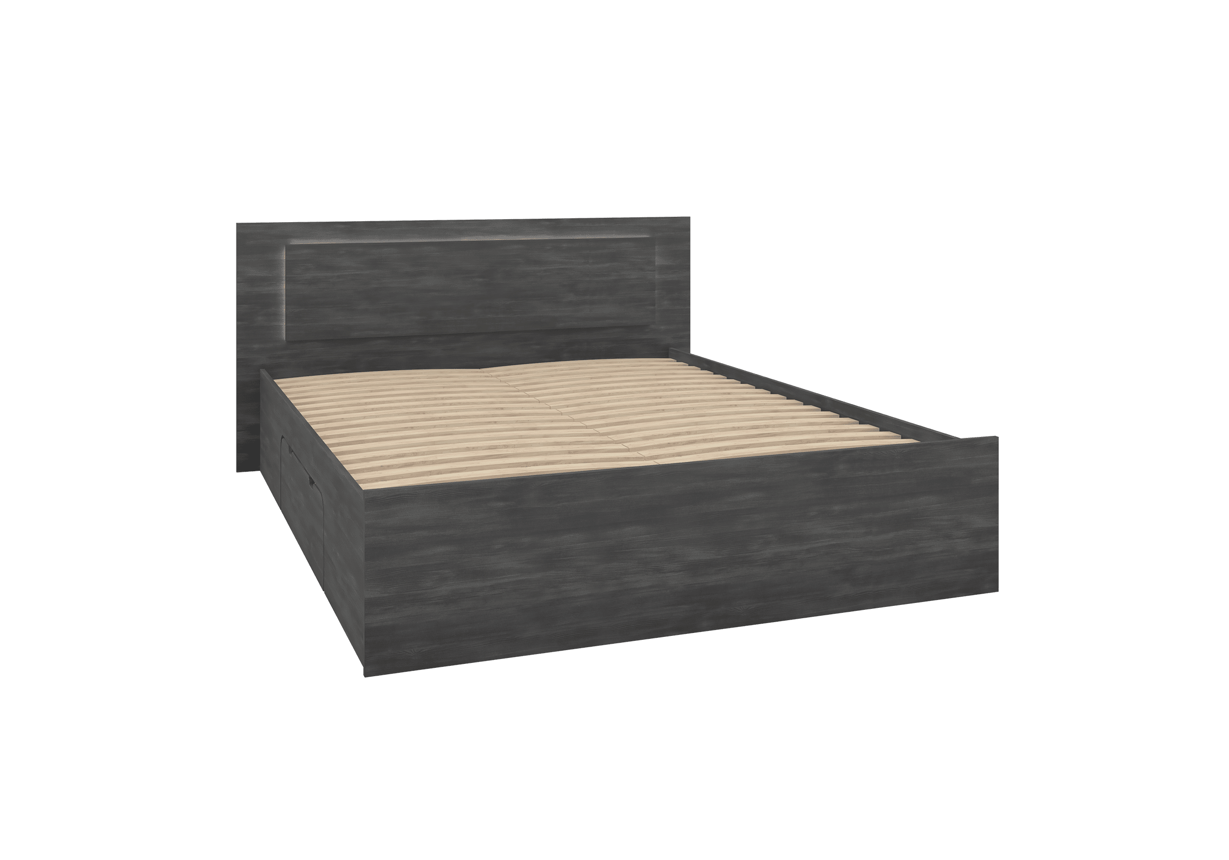 Gulta ar veļas kasti 160/200 - FABIO Norvēģijas melnā priede - Image 5