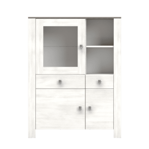 Regał stikls NEWADA II 02 Northland + trifele Sonoma Bez fona apgaismojuma