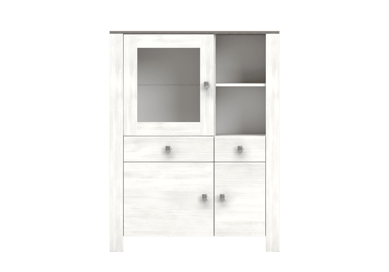 Regał stikls NEWADA II 02 Northland + trifele Sonoma Bez fona apgaismojuma