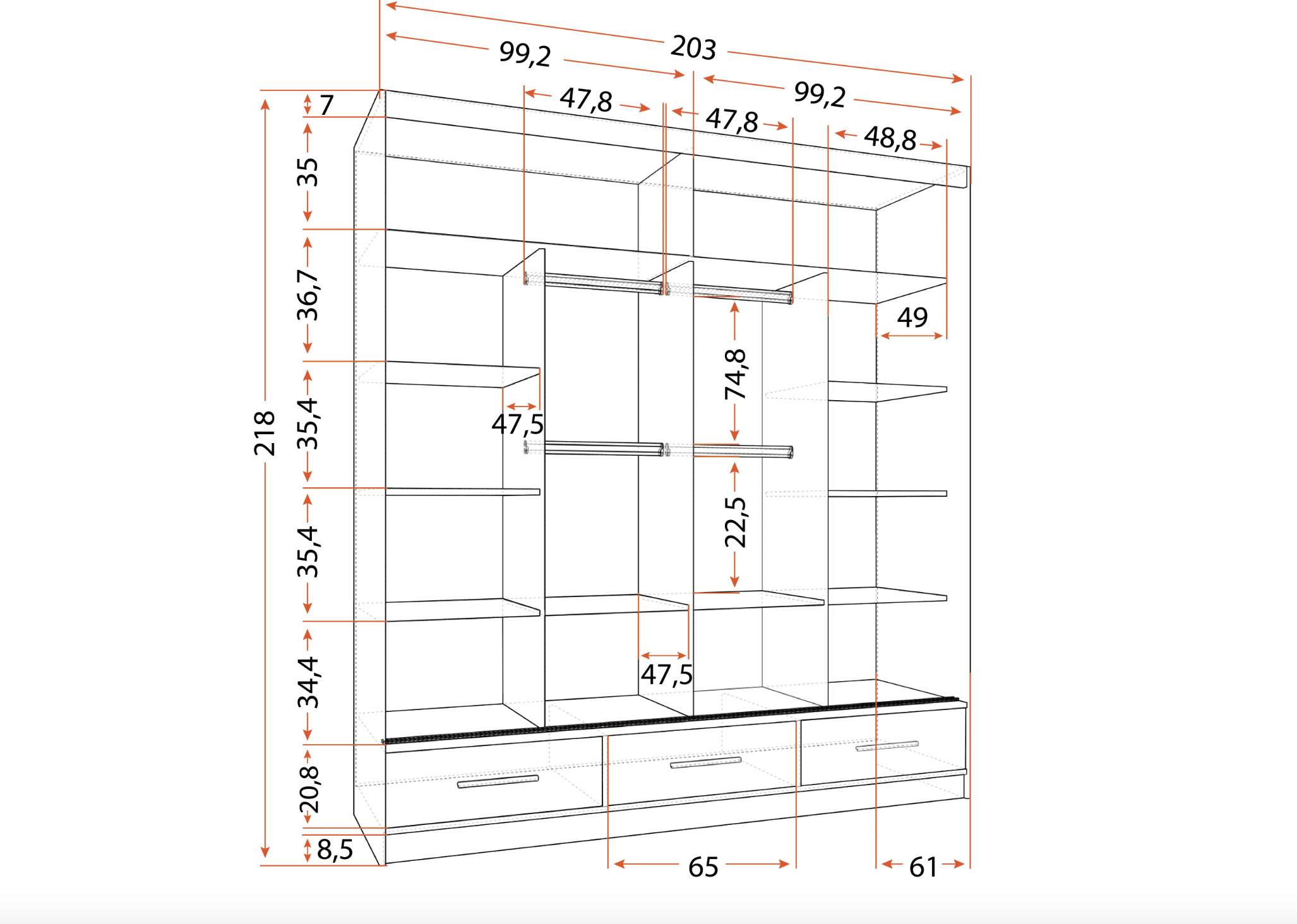 Skapis FLORENCE 203 cm - Image 2