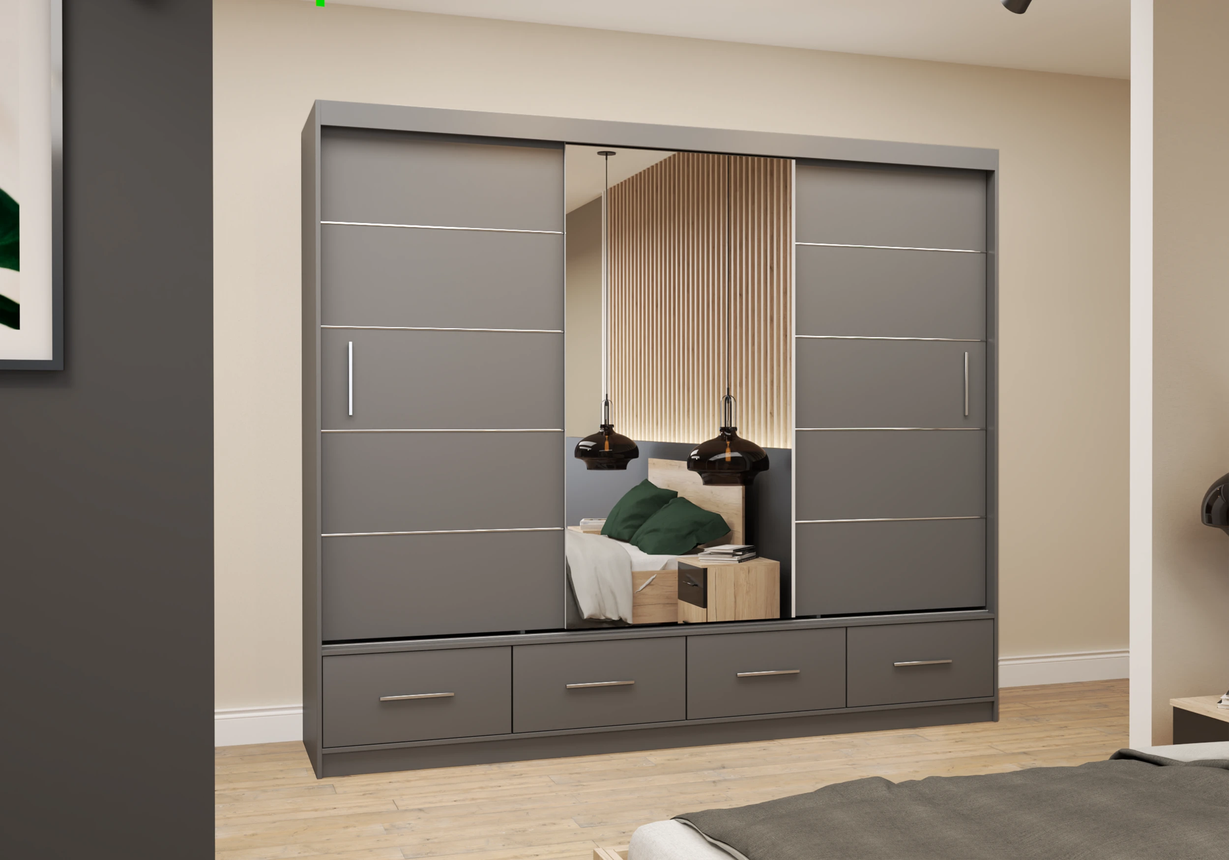 Skapis FLORENCE 250 cm matēts - Image 4