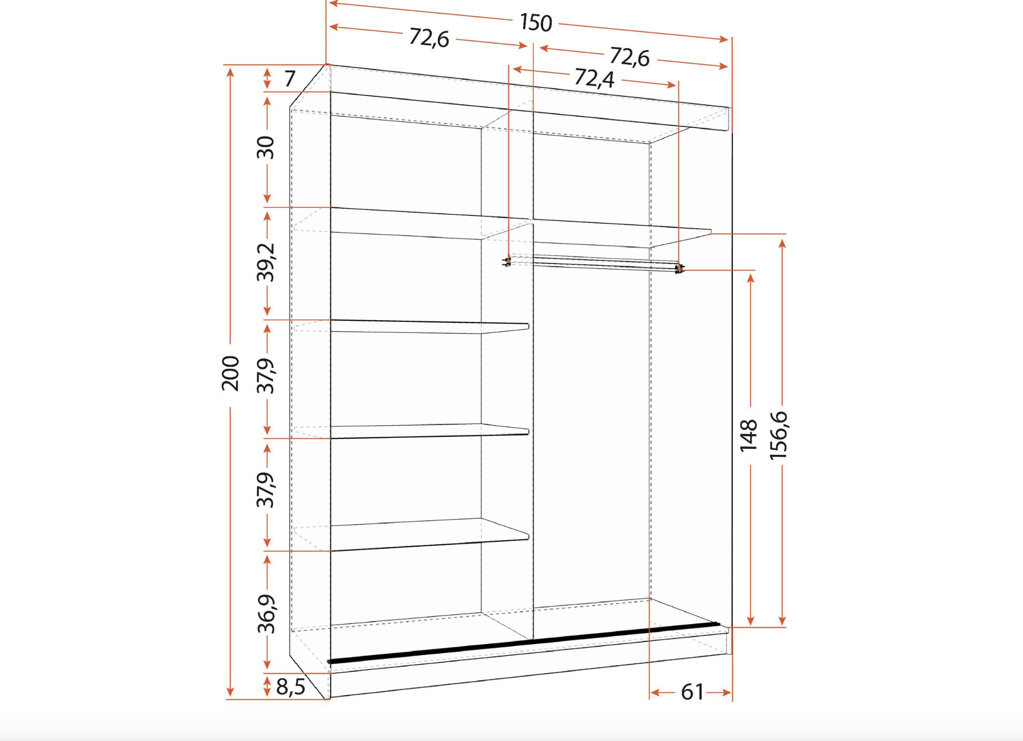 Skapis LAMI S 150 cm - Image 2