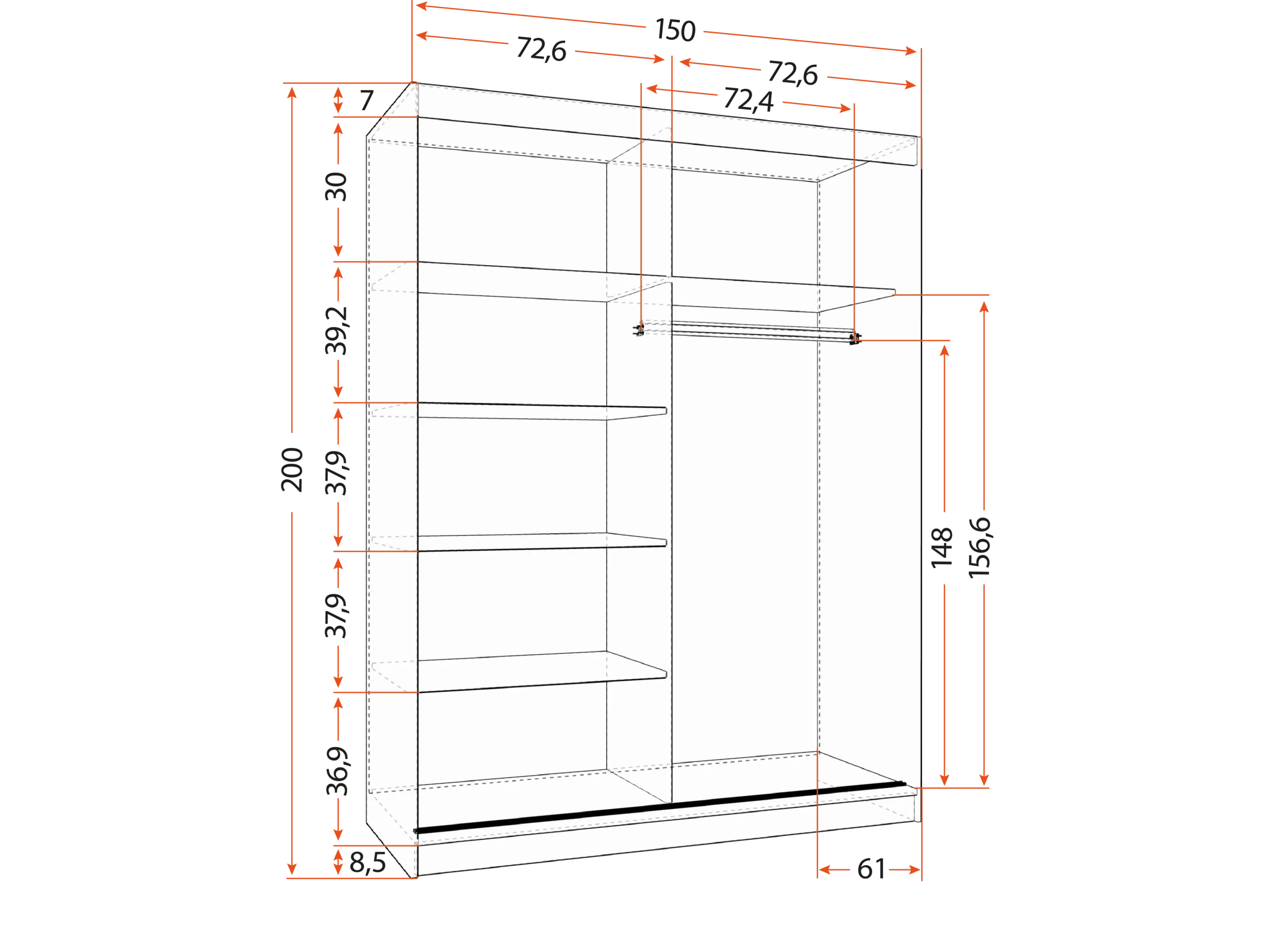 Skapis VISTA 04 150 cm - Image 8