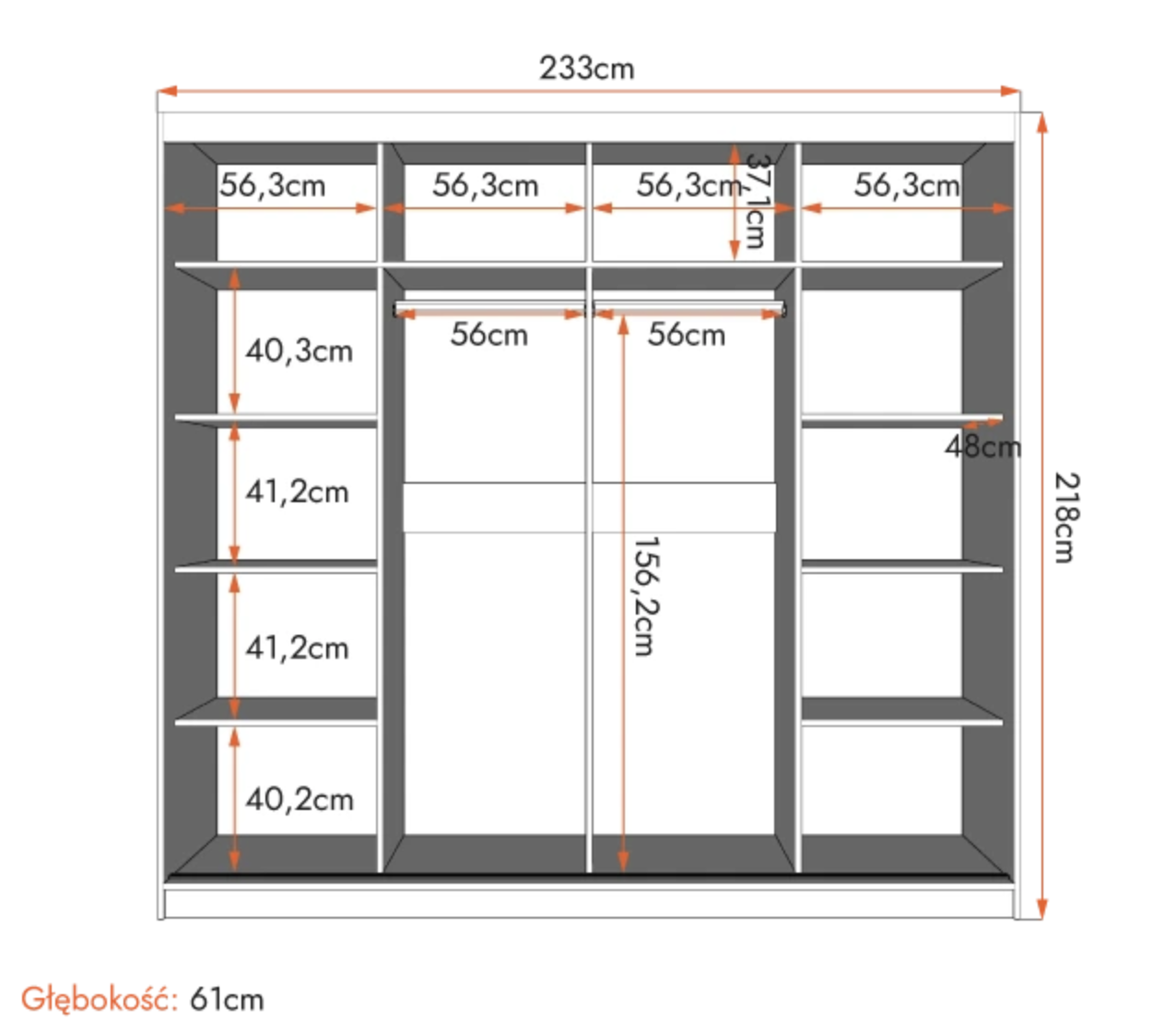 Skapis WERONA L 2D 233 cm - Image 2
