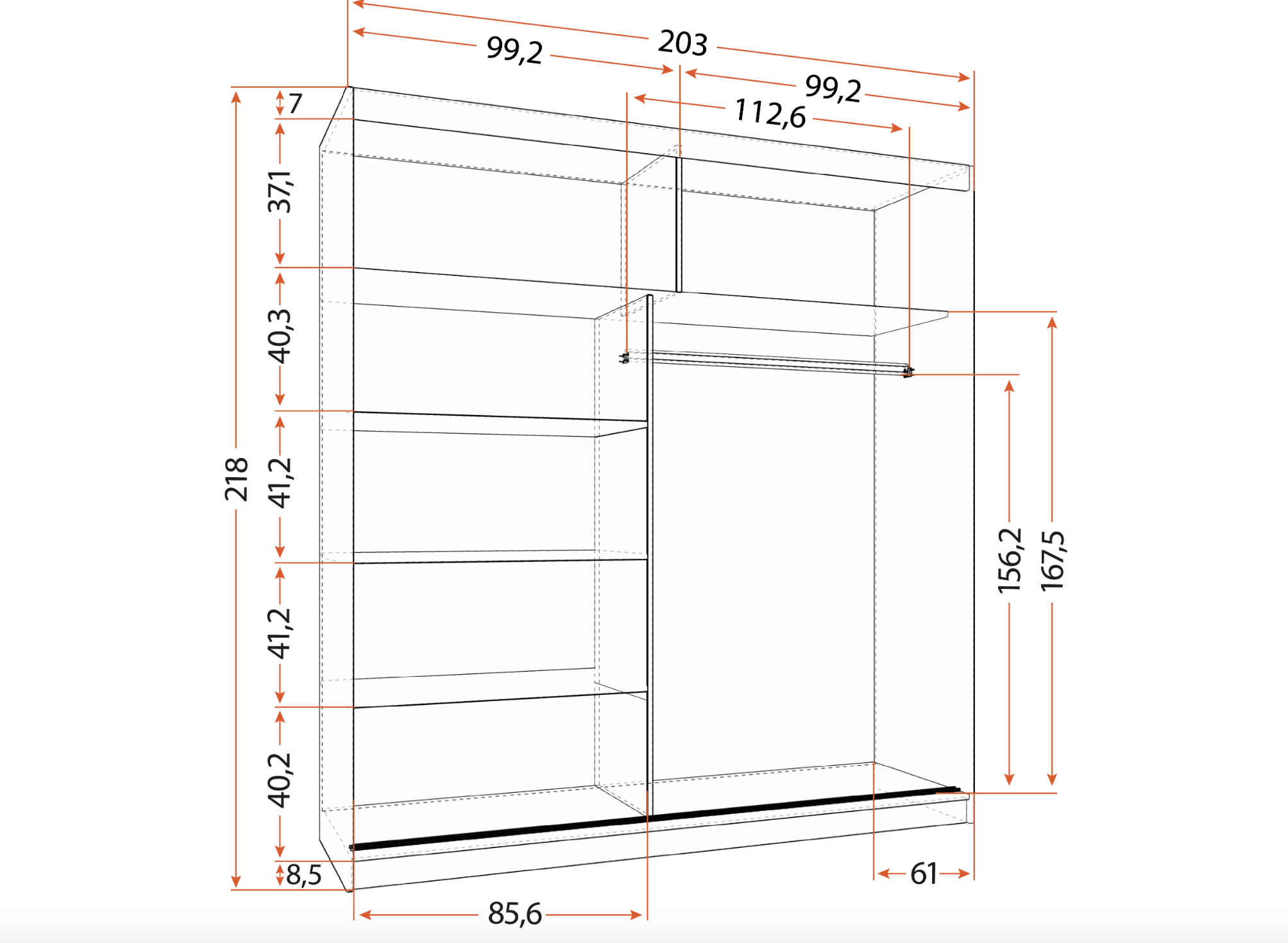 Skapis WERONA L 2D 203 cm - Image 2