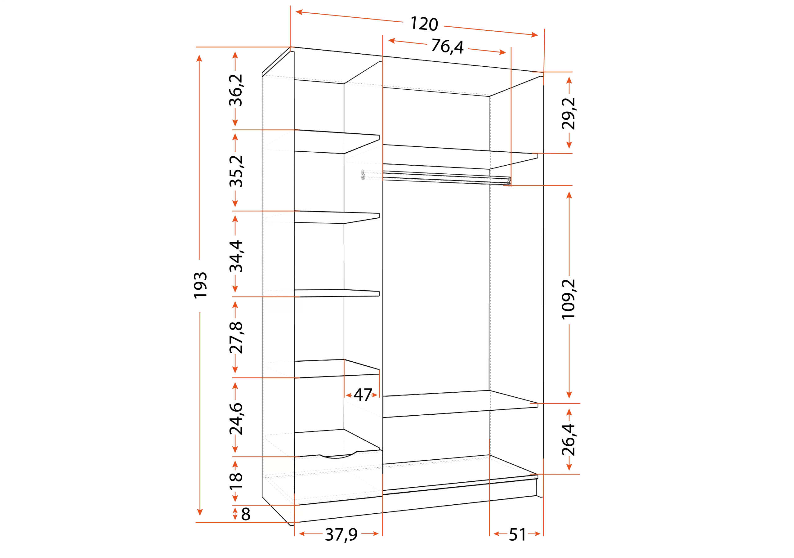 Drēbju skapis - JOY - Image 4