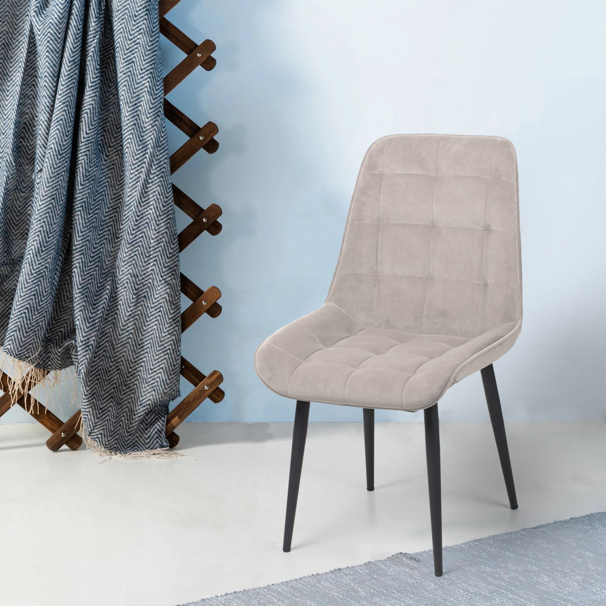 MARS Gaiši Pelēks Velūra Krēsls - Image 3