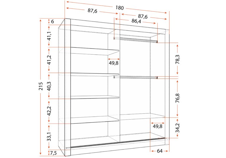 Skapis kupeja MILAN 180 cm - Image 2