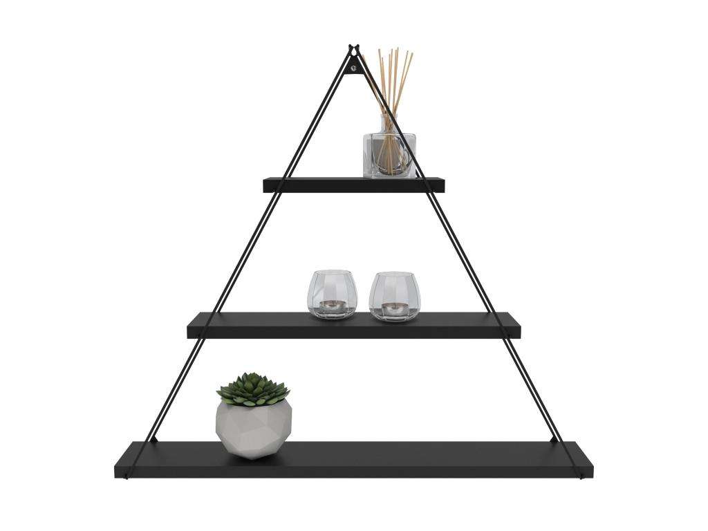 MOSET Sienas Trīsstūra Plaukts (Melns) - Image 2