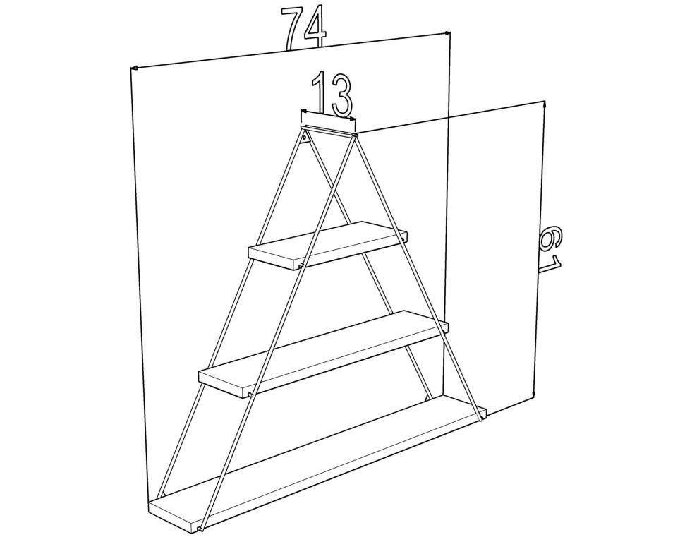 MOSET Sienas Trīsstūra Plaukts (Melns) - Image 5