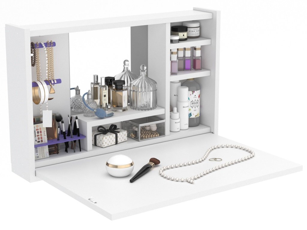 LEETA Salokāms Tualetes Galdiņš (Balts) - Image 2