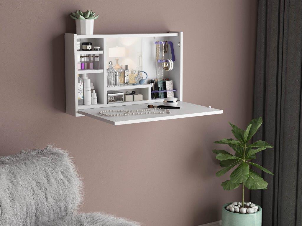 LEETA Salokāms Tualetes Galdiņš (Balts) - Image 5