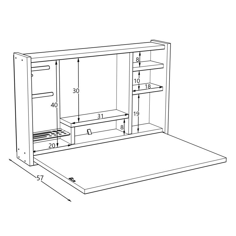 LEETA Salokāms Tualetes Galdiņš (Balts) - Image 7