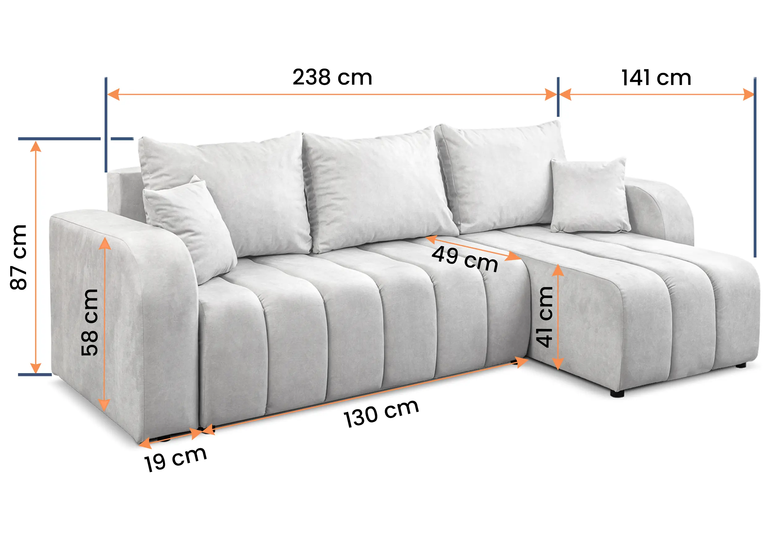 Stūra dīvāns TEO 228 X 141 cm - Image 8