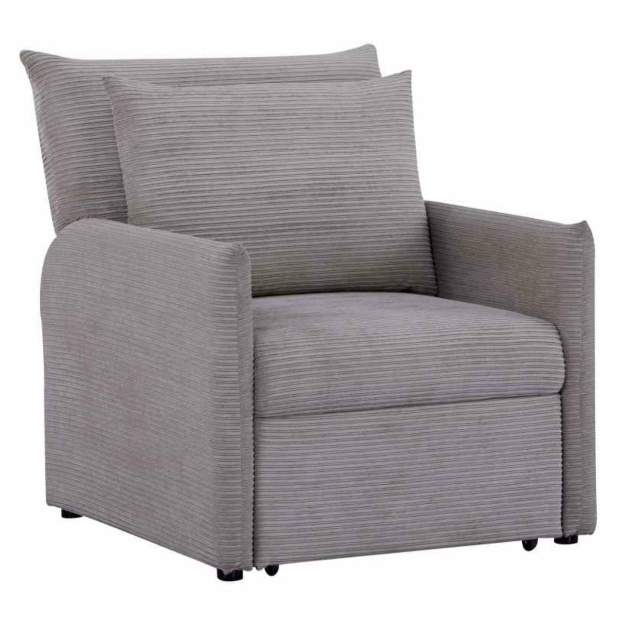 KAMPIS Pelēks Velūra Atpūtas Krēsls