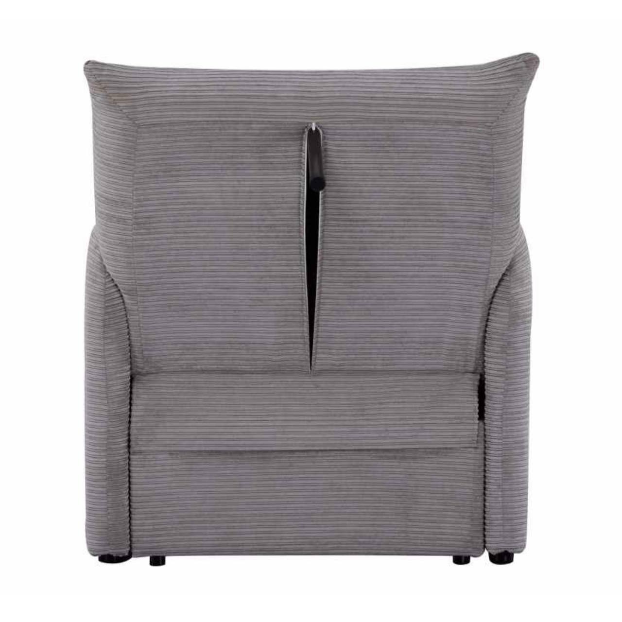 KAMPIS Pelēks Velūra Atpūtas Krēsls - Image 4