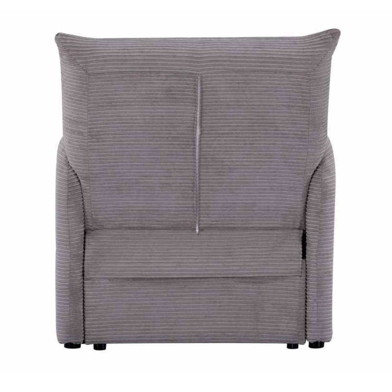 KAMPIS Pelēks Velūra Atpūtas Krēsls - Image 5