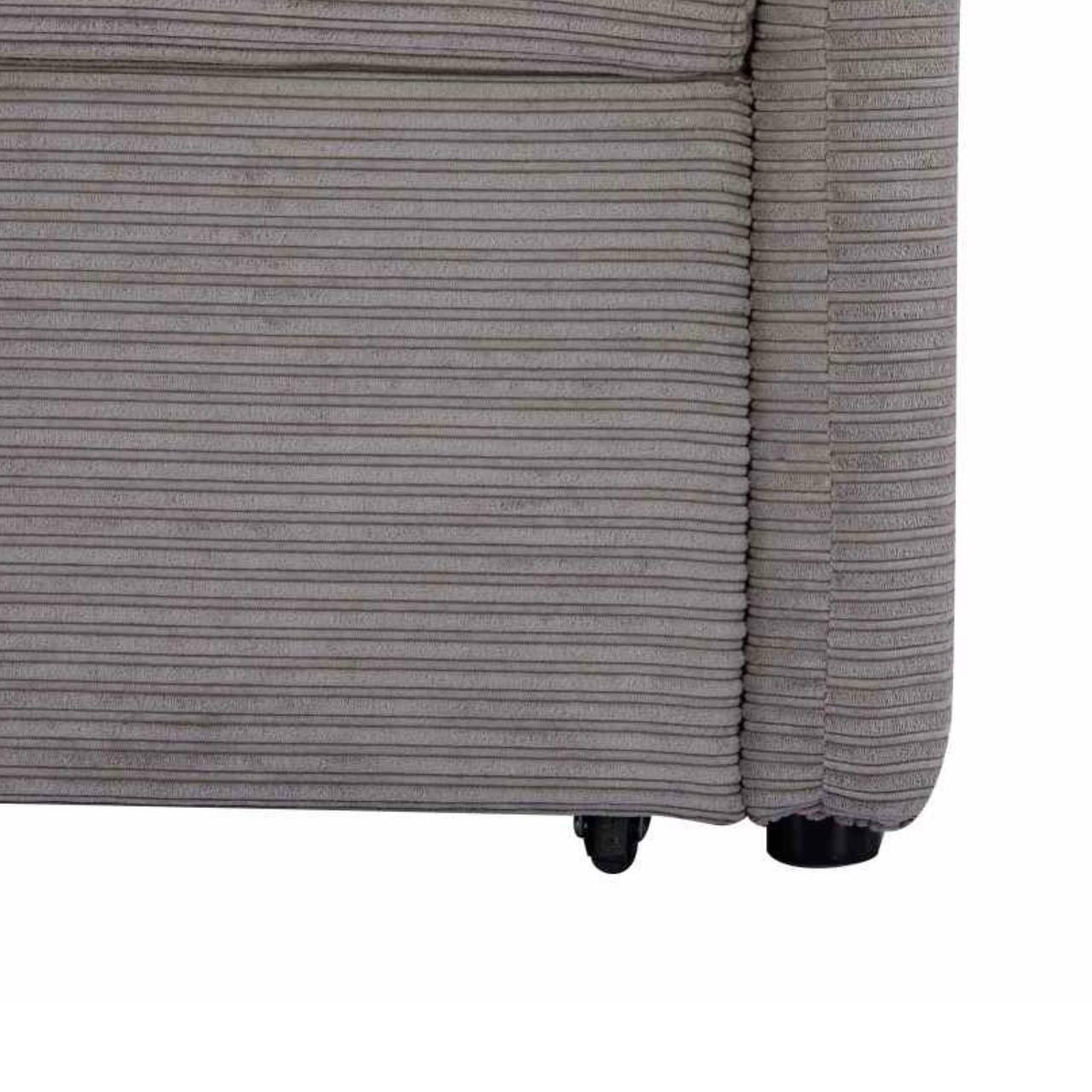 KAMPIS Pelēks Velūra Atpūtas Krēsls - Image 13