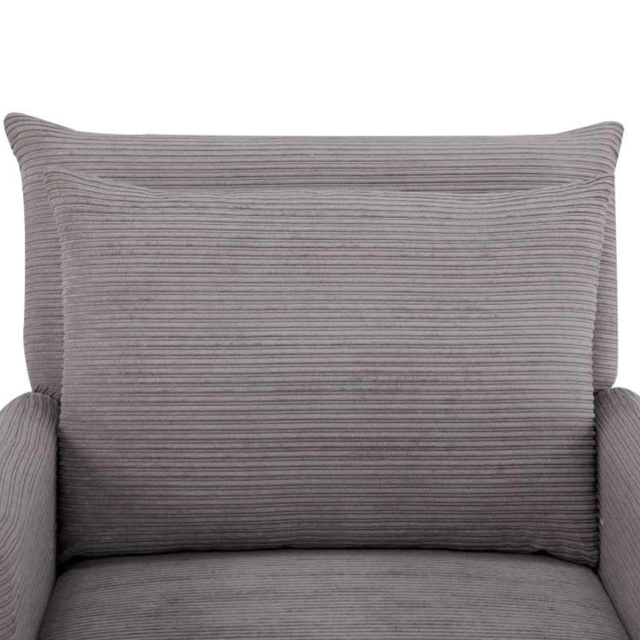 KAMPIS Pelēks Velūra Atpūtas Krēsls - Image 12