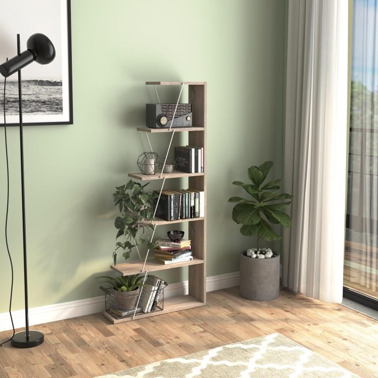 TARS Grāmatu Skapis (Sonoma/Balts) - Image 6