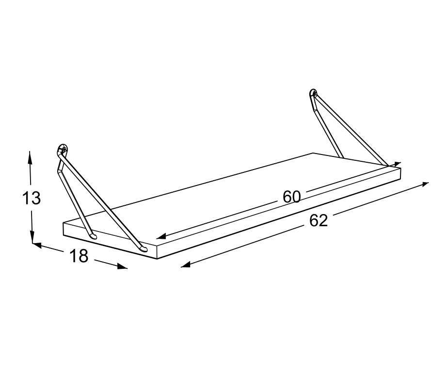 ALTAI Trīskāršā Sienas Plaukts (Riekstkoks/Hroms) - Image 5