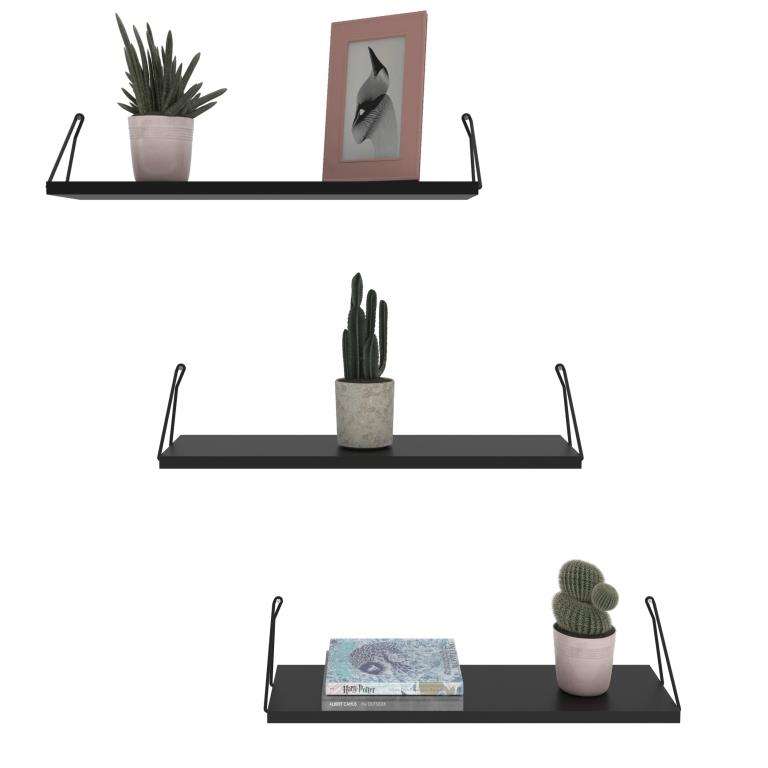 ALTAI Trīskāršā Sienas Plaukts (Melns) - Image 2