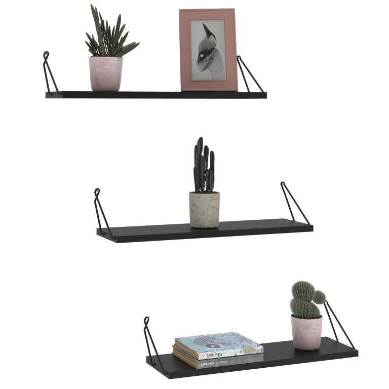 ALTAI Trīskāršā Sienas Plaukts (Melns) - Image 3