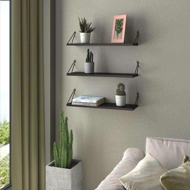 ALTAI Trīskāršā Sienas Plaukts (Melns) - Image 4