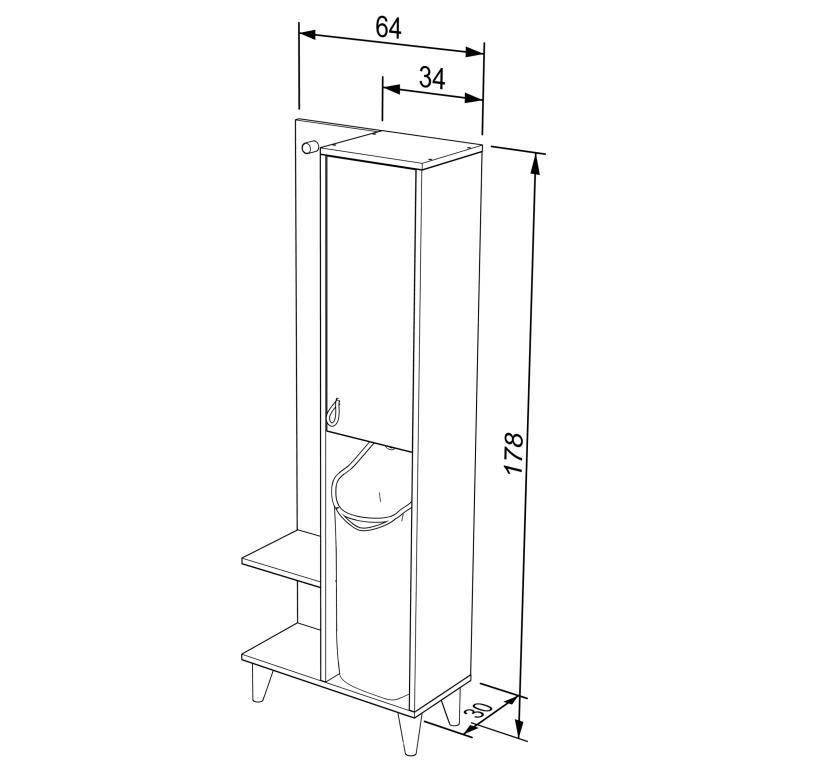 KUBAN Vannas Istabas Skapis (Sonoma/Balts) - Image 4
