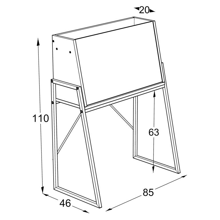 MILA Salokāms Mācību Galdiņš (Sonoma/Balts) - Image 13