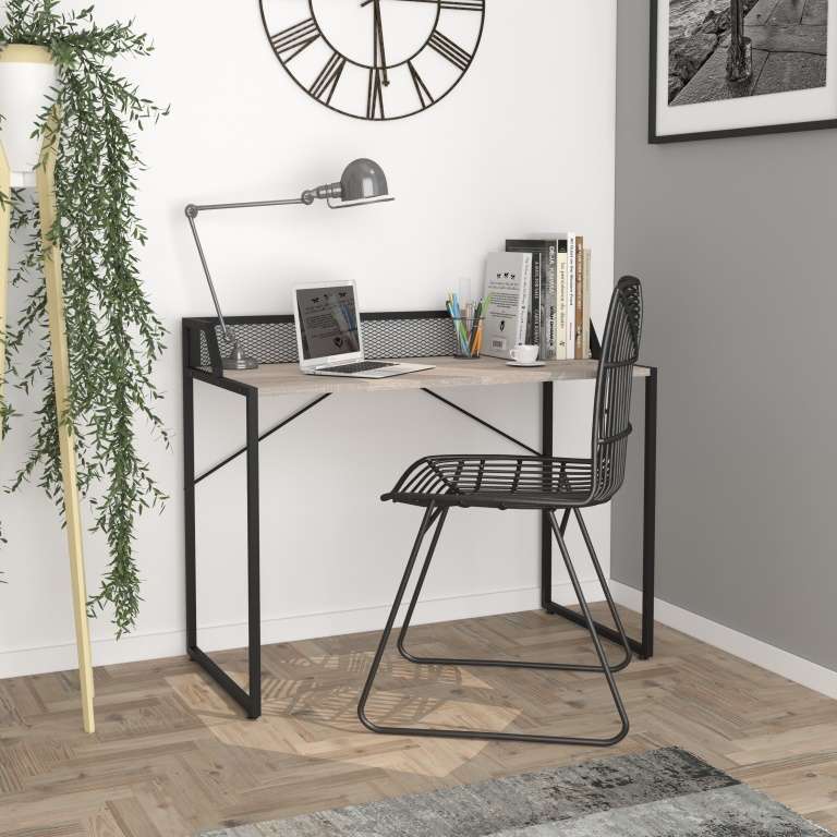 Mācību Galdiņš MELA (Sonoma/Melns) - Image 5