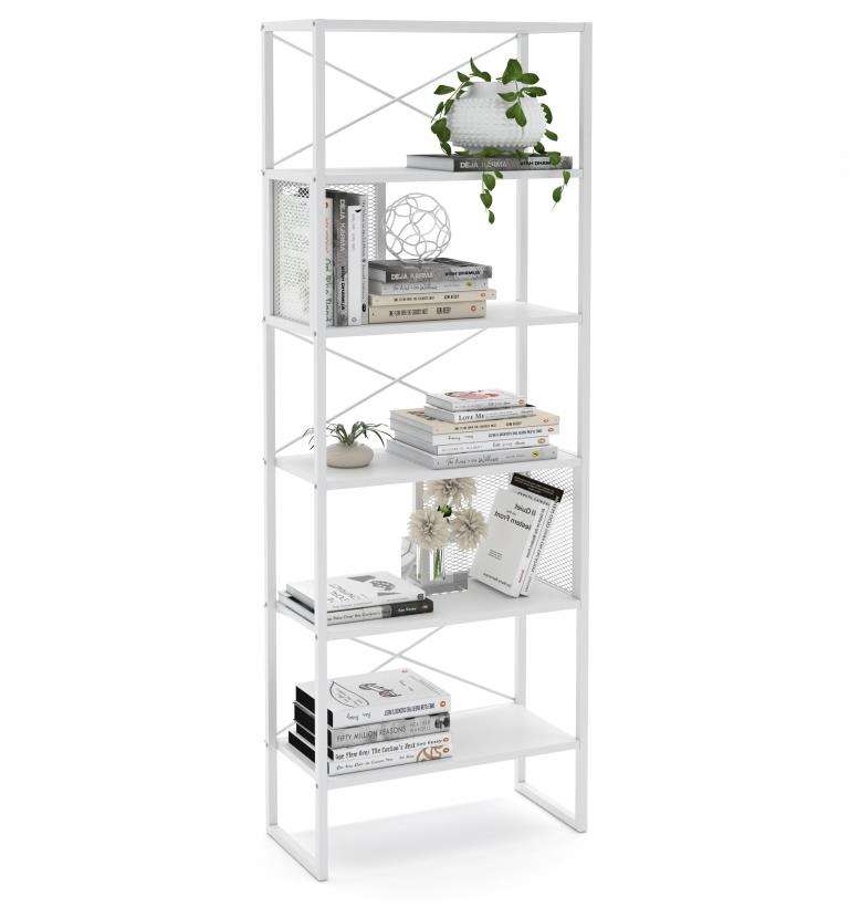 Grāmatu Skapis Mela (Balts) - Image 4