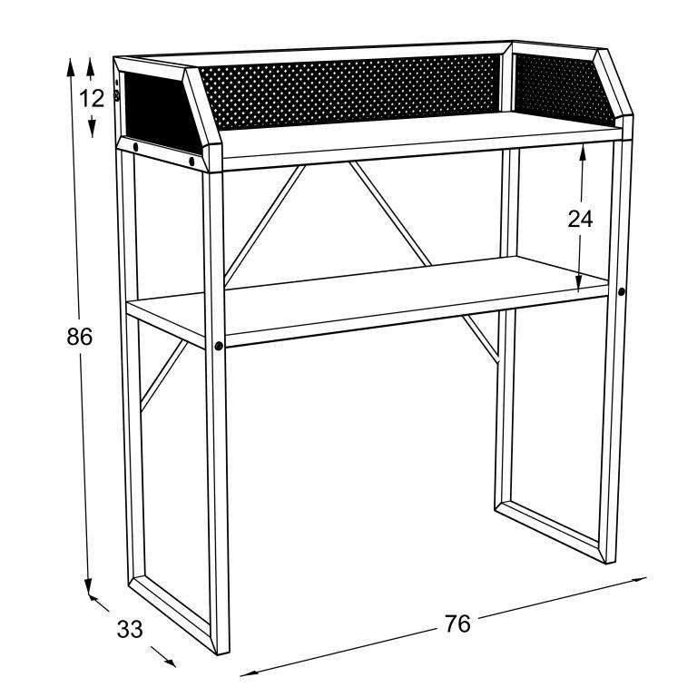 MELA Konsoles Galdiņš (Sonoma/Melns) - Image 6
