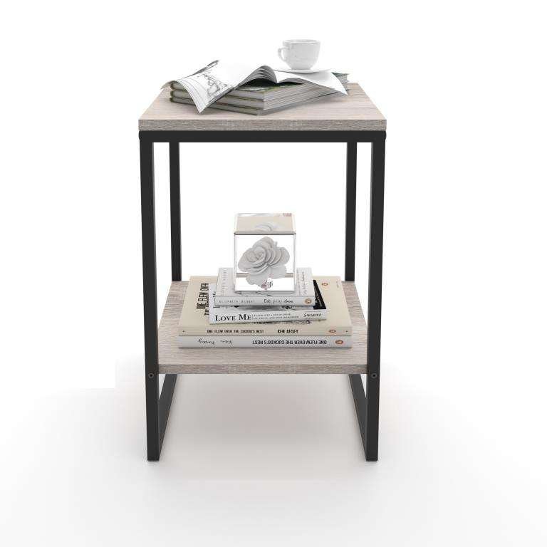 MELA Gultas Galdiņš (Sonoma/Melns) - Image 3