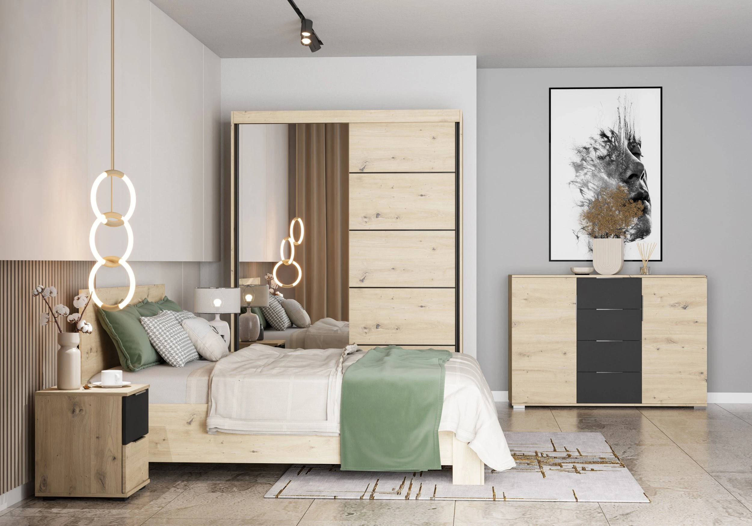 Bīdāms skapis VISTA 05 Craft 150 cm - Image 2